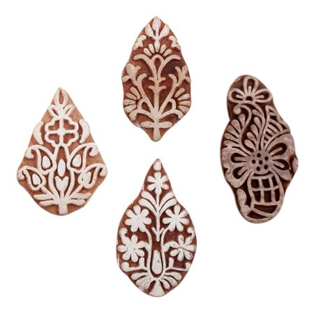 Set of 4 Piece New Mix Wooden Printing Blocks